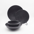 Vendita calda in stile Nordic Ceramic Brockery Black Standing Set