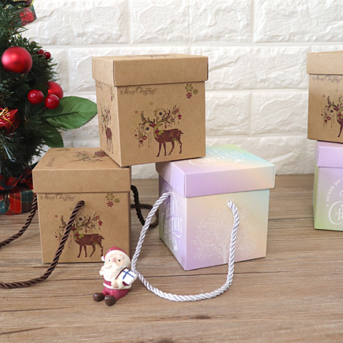 Christmas apple Packaging Gift Box with Rope Handle