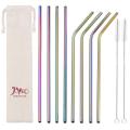 Custom Colorful Drinking Straight and Bent Titanium Straw