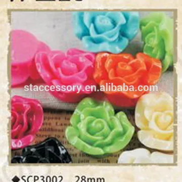 Rose flower resin stud earring & fashion resin flower earringsresin flower beads
