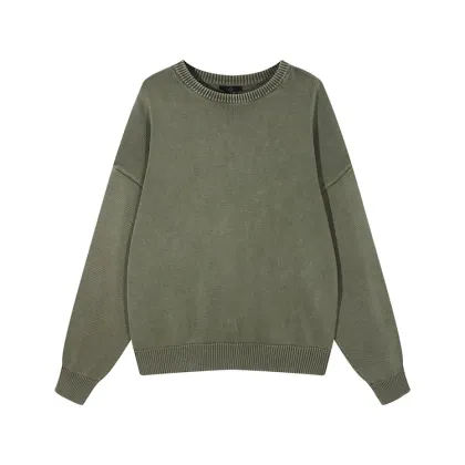 Oversize thick washed retro men's sweater