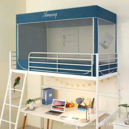 Student Upper and Lower Bed Curtain Mosquito Net Integrated Shading Dust-Proof Dormitory 3-Door Mosquito Net