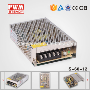 Steady CE approved S-60-12 12v 5a power supply 12 volt led circuit