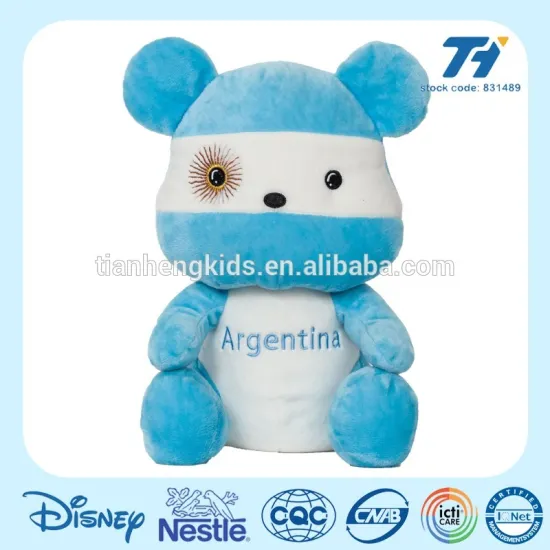 National flag teddy bear fur fabric plush toy lovely soft polyester stuffed toys for children gift
