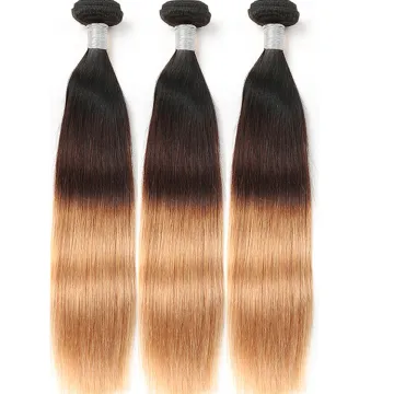 Brazilian ombre hair extensions 1b/4/27 ombre virgin peruvian straight human hair weave bundles cuticle aligned  virgin hair