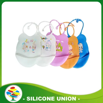 Colourful Waterproof Leak Proof Silicone Baby Bibs