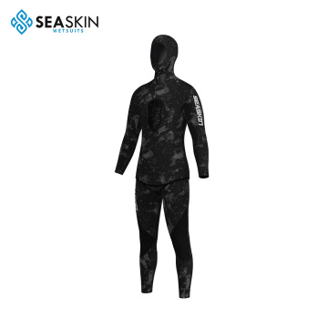 Seaskin 3mm dua dalam satu camo kustom camo neoprene diving jas spearfishing wetsuit for man