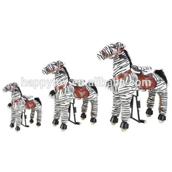 HI CE stuffed ride on zebra riding horse toy on wheels for kids & adult