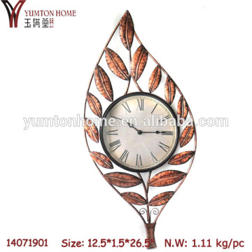 Metal leaves wall clocks fashion wall clocks