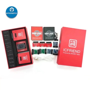 Red Easy JTAG Plus Box with E-Mate X 13 in 1 BGA eMMC Adapter