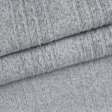 Custom Soft Stretch Polyester Spandex Knitted Fabric - Wide Rib Sanding