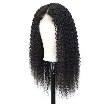 Factory Direct Sale Frontal Pre Plucked Hd Closure Kinky Straight Human Hair Lace Front Wig Short Human Hair Wig For Black Woman