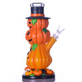 Pabea de vidrio de calabaza y cráneo colorido dibujado a mano, linda calabaza de Halloween, tubería de agua de vidrio de borosilicato con tazón de 14 mm