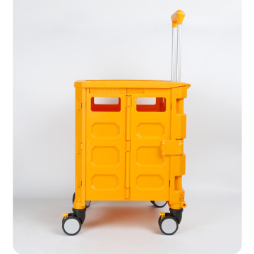 Four-Wheel Folding Plastic Trolley: Your Ultimate Shopping Companion - Now Available for Sale