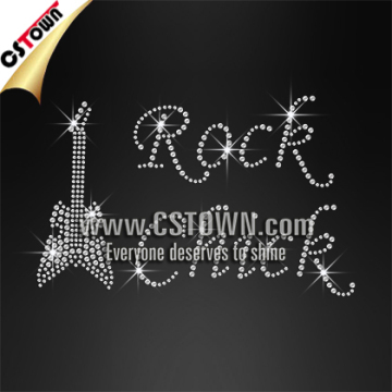 Rock chick rhinestone letters iron on transfers for clothes