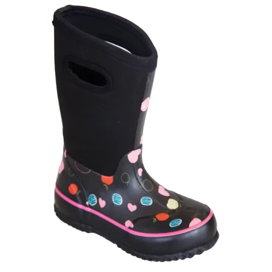 Kids Toddler Waterproof Warm Neoprene Snow Boots for Outdoor Splash