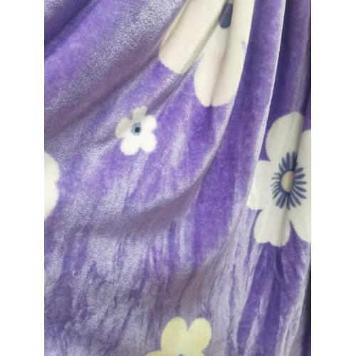 Purple color shiny flannel fleece blanket