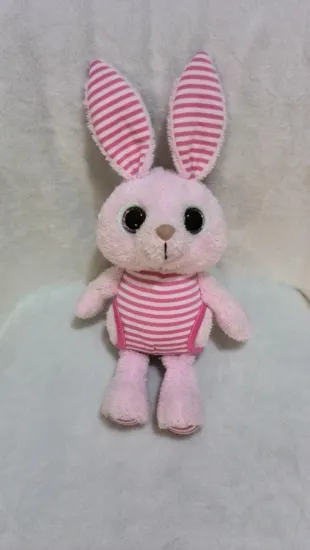 Pink and white big eyes rubbit plush toys