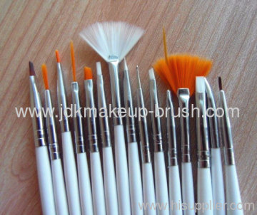 คุณภาพ 15pcs เล็บแปรงชุด มีหูสีขาว