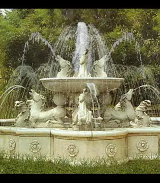 Hand carved marble water fountain