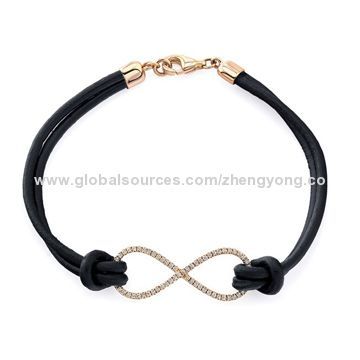Classic Bracelet, Made of Genuine Leather Material, Customized Sizes
