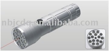 15LEDS+1laser uv light led flashlight torch