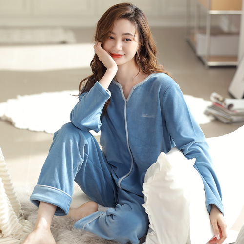 Outdoor Home Wear Set Sea Island velvet pajamas lady Manufactory