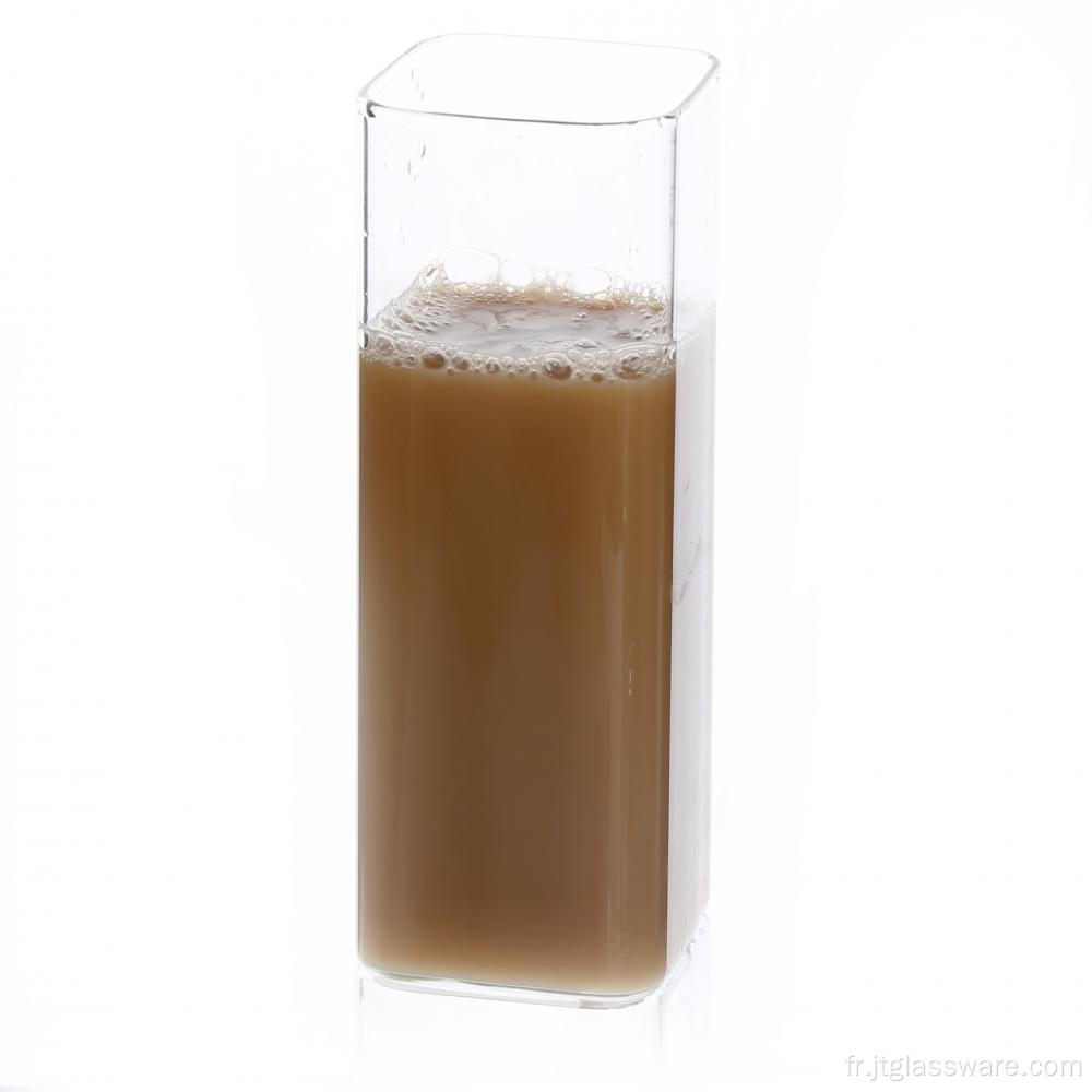 Tasses à lait carrées en verre 450 ml
