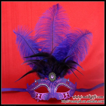 Pretty 100% handpainted Solid Purple Wholesale Venetian Masquerade Diamond Masks