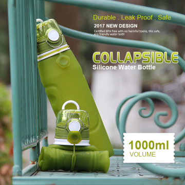 Sport silicone collapsible water drinking bottle