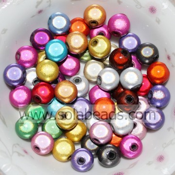 Warm 6mm Hair Round Bubble Imitation Swarovski Beads