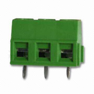 PCB Terminal Block in 5.00/5.08mm Pitch, with Contact Resistance of 20m Ohms