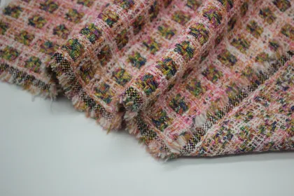Wholesale Quantity Woolen Sofa Tweed Coat Fabric for Women's Clothing