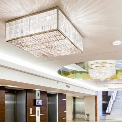 Hotel lobby luxury project round crystal American chandelier