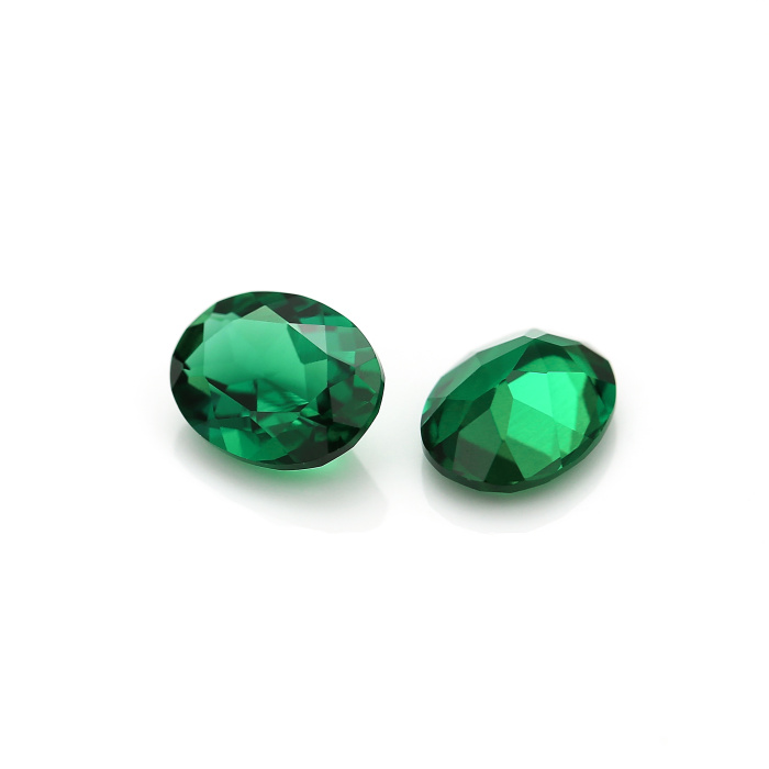 Perhiasan Bunga Emerald Oval 7x9mm Tumbuh di Lab Zambia