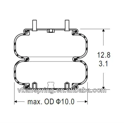 Double convoluted air spring/Air suspension 2B9-250/Car part For Neway