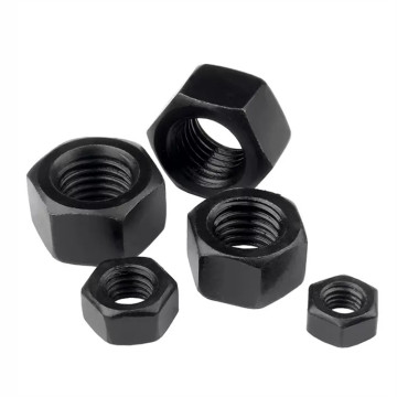 High Strength Grade 8.8 and 10.9 Carbon Steel Inox Hexagon Nuts with Black Oxide Finish in UNC and UNF Threads, Sizes M10 to M42