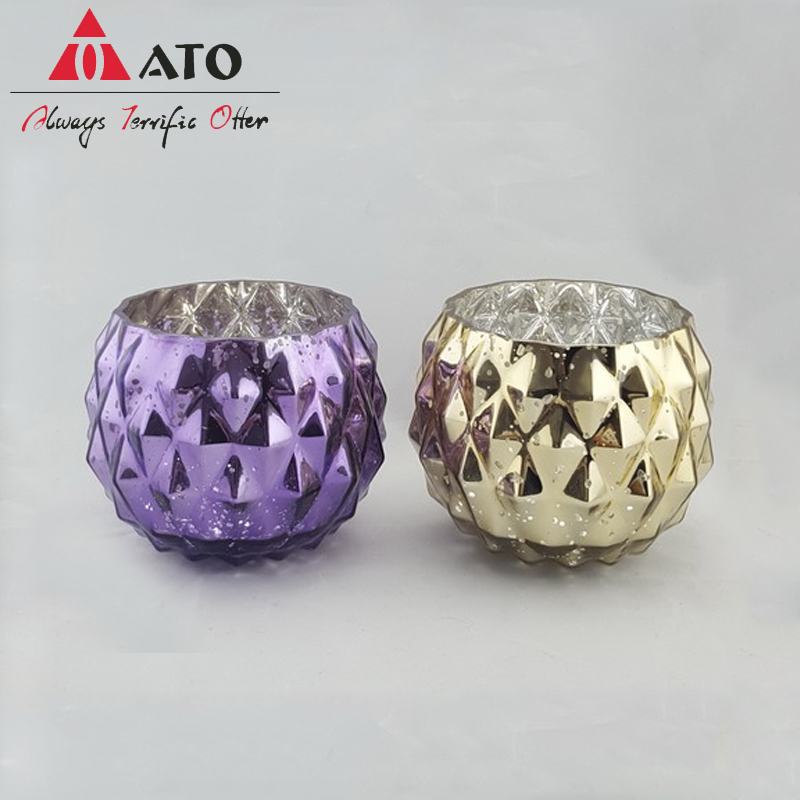 Unique Design Candle holder inner outer gold&purple