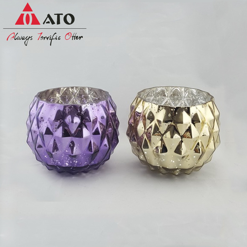 Candelador de design exclusivo Gold e roxo interno