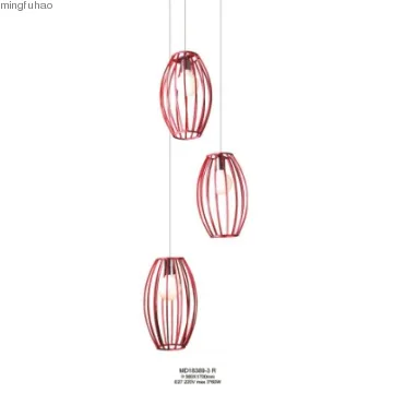 Contemporary red pendant lamp bird nest shape