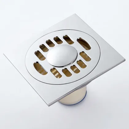 Rectangular Silver Floor Drain for Bathroom Shower with Anti-Odor Public Drain Area