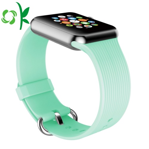 Satu Warna Tahan Air Apple Silicone Watch Straps