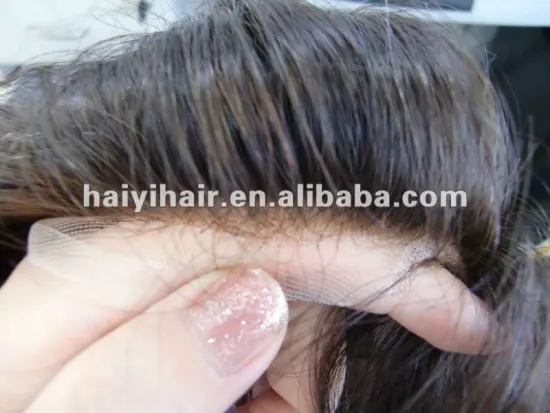 Natural look bleach knots front hairline lace toupee