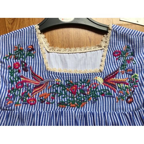 Sweet Short Sleeve of Stripe Printed Ladies Blouse