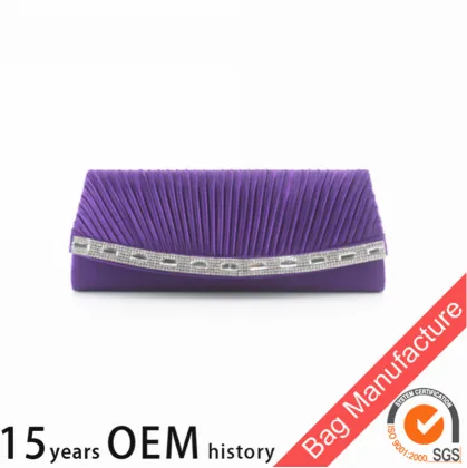 Quilted purple clutches evening bags with chian