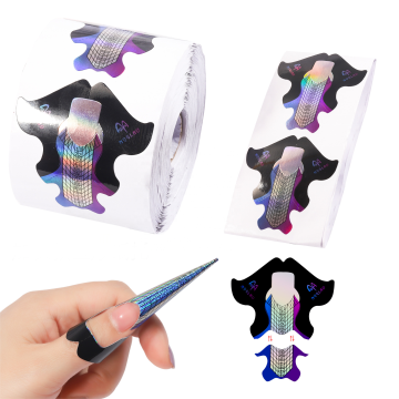 Custom Logo Nail Forms 300 Pcs Roll French Gel Nails Extension Tool