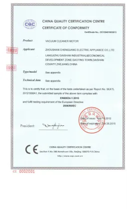 ac electric vacuum cleaner motor by-pass