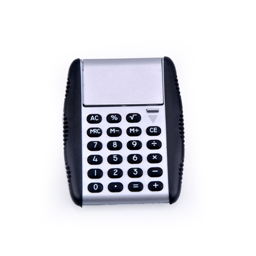 pocket calculator with flip cover
