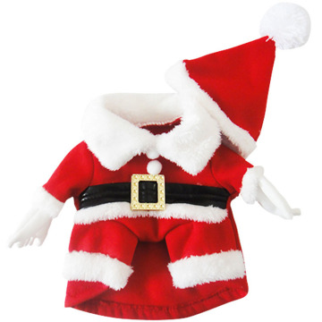 wholesale Pet Small Dog Cat Santa Claus Costume Outfit Jumpsuit Clothes For Christmas