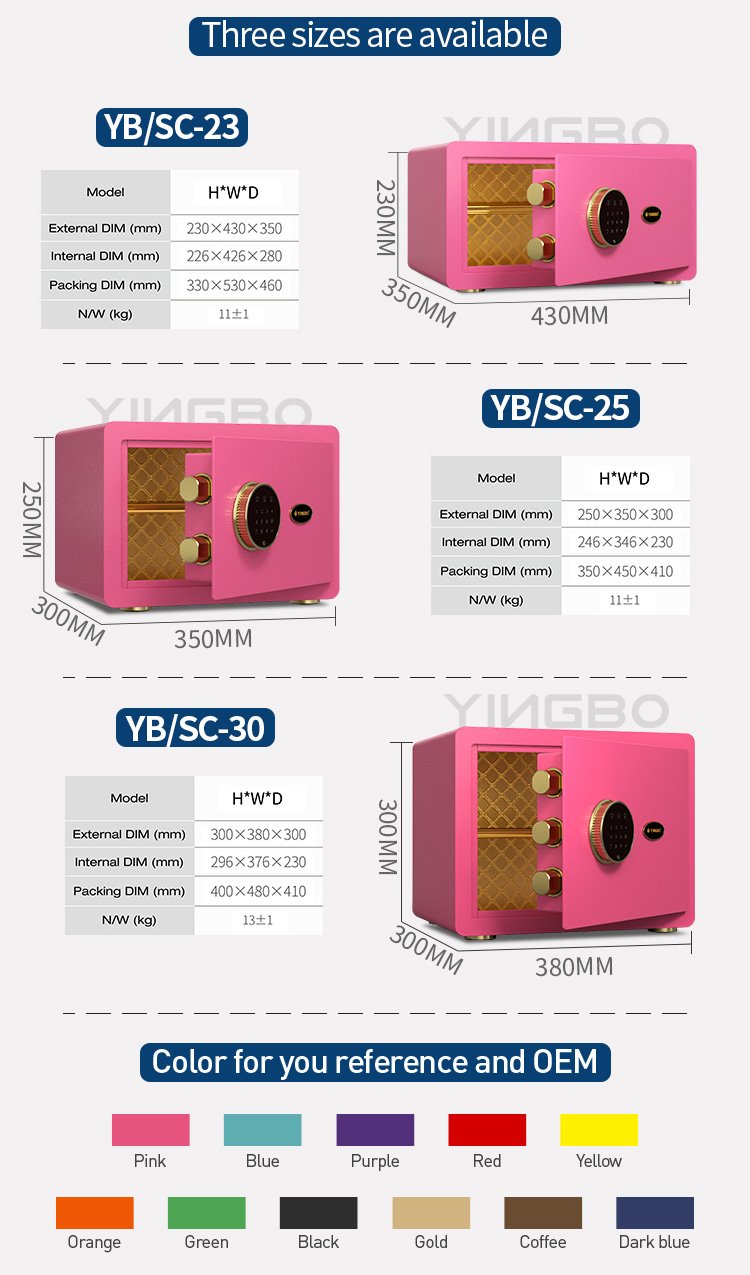 colorful popular hotel safe box